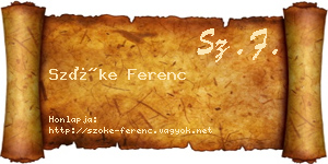 Szőke Ferenc névjegykártya