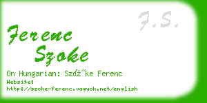 ferenc szoke business card